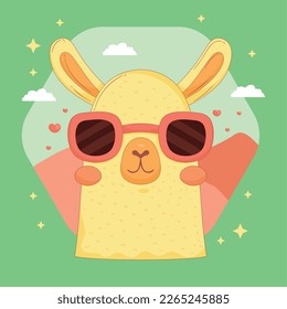 llama perubian wearing sunglasses character