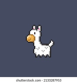 a llama in pixel style
