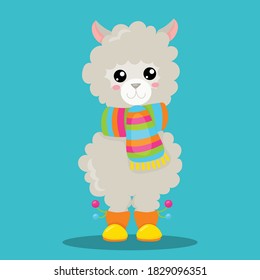 llama scarf design vector illustration