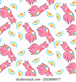 llama seamless pattern vector illustration