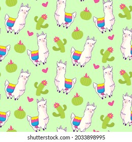 llama seamless pattern vector illustration