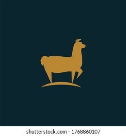  llama shillouete vector logo illustration design