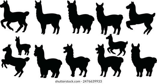 Llama silhouette designs , animal vector design