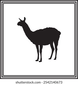  Llama Silhouette Illustration Majestic Animal Outline for Wildlife and Nature Designs