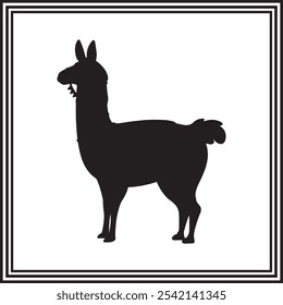  Llama silhouette logo isolated on white background.