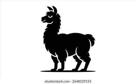 Llama Silhouette Vector Illustration	 in white background