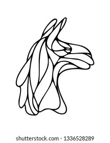 Llama Simple Line Art Illustration