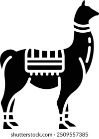 Llama solid glyph vector illustration