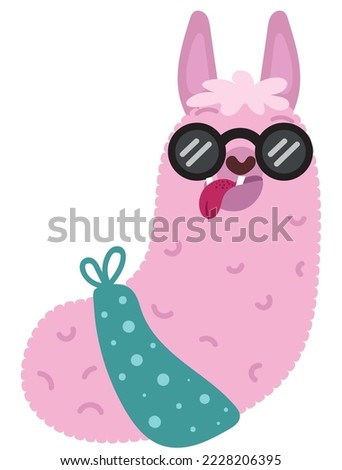 llama with sunglasses icon isolated
