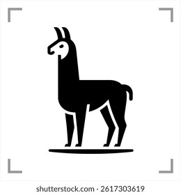 Llama Symbol Icon Animal Pictogram Full-body Side View Simple And Minimalist