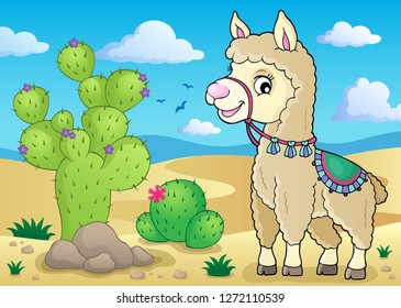 Llama theme image 1 - eps10 vector illustration.