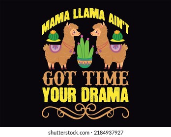 Archivo vectorial de diseño de camisetas de Llama