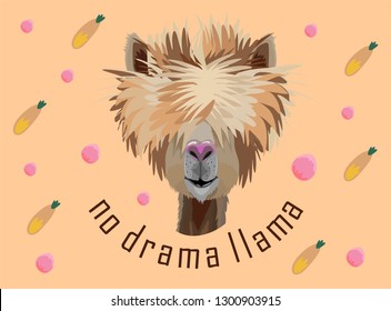 Llama vector doodles. No drama llama