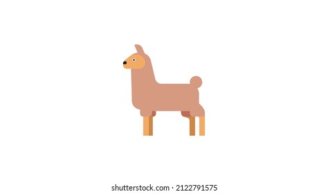 Llama vector flat icon. Isolated lama, alpaca emoji illustration