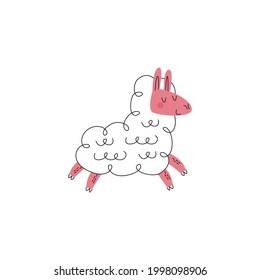 Llama Vector On White Background