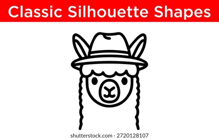 Llama usando chapéu de cowboy isolado no fundo branco