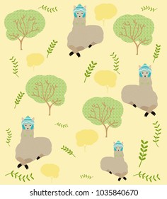Llamas cute animals background