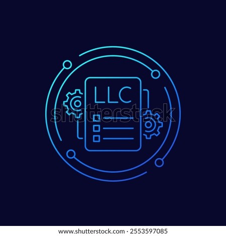 LLC application icon, Limited Liability Company, linear design