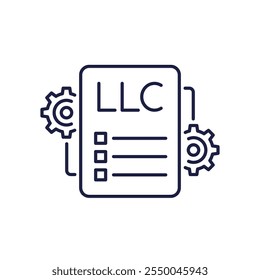 LLC application line icon, Limited Liability Company