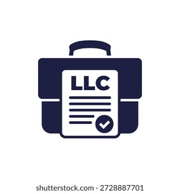 LLC icon with briefcase, Limited Liability Company