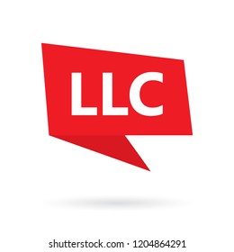 LLC (Limited Liability Company) acronym on a speach bubble- vector illustration