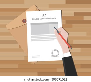 Llc Limited Liability Company With Document And Sign Paper