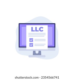 LLC, Limited Liability Company registration vector illustration