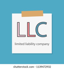 LLC (Limited Liability Company) written in a notebook paper- vector illustration