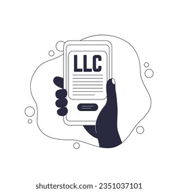 LLC online registration, Limited Liability Company vector illustration