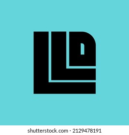 LLD letters monogrammin square form vector. LLD company name initial letters icon.