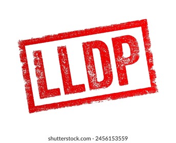 LLDP stands for Link Layer Discovery Protocol, it's a vendor-neutral layer 2 protocol used by network devices to advertise their identity, capabilities, and neighbors on a LAN, text concept stamp