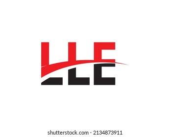 Ilustración del vector de diseño del logotipo inicial de la carta LLE