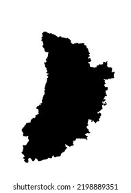 Lleida map vector silhouette illustration isolated on white background. High detailed illustration. Spain province, part of autonomous community Catalonia. Country in Europe, EU member.