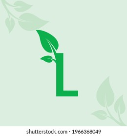 LLetter Leaf Logo Design - Vector