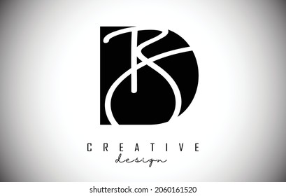 LLetters DB Logo with a minimalist design. Letters D and B with geometric and handwritten typography. Creative Vector Illustration.