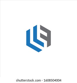 LLF unique monogram style logo design with blue and grey.