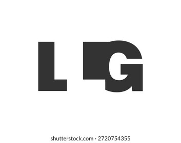 Diseño del logotipo de LLG. Letra inicial L L G estilo de letra en negrita para startups tecnológicas, consultoría, marca corporativa. Nombre creativo de la empresa, titulares de la tipografía, identidad, logotipo de moda. Ilustración vectorial.