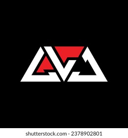 LLJ triangle letter logo design with triangle shape. LLJ triangle logo design monogram. LLJ triangle vector logo template with red color. LLJ triangular logo Simple, Elegant, and Luxurious design.