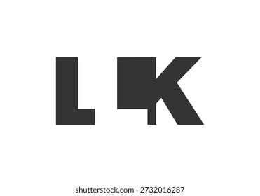 Diseño del logotipo de LLK. Letra inicial L L K estilo de letra en negrita para startups tecnológicas, consultoría, marca corporativa. Nombre creativo de la empresa, titulares de la tipografía, identidad, logotipo de moda. Ilustración vectorial.