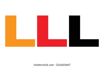 LLL three-letter initial logo design vector template, monogram, abstract, wordmark, letter mark, business, typography, flat, minimalist, brand, initial letter logo, symbol, geometric,  isolated,