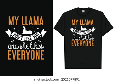 Lllama drama llama cool llama llamas animal typography graphics tshirt design