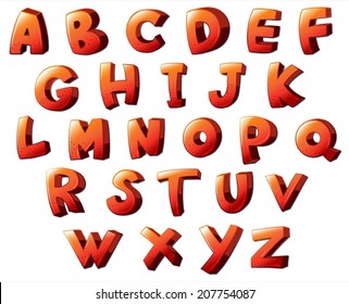 lllustration of the letters of the alphabet on a white background