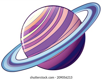 ilustración de un planeta con una órbita sobre un fondo blanco