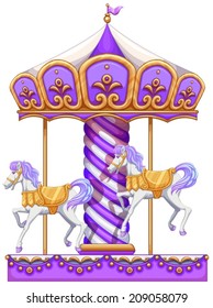 lllustration of a purple merry-go-round ride on a white background