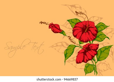 Illustration der Retroflora auf einfarbigem Hintergrund