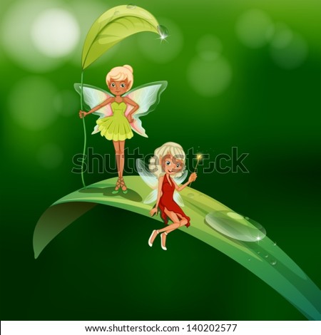 lllustration of the two playful fairies