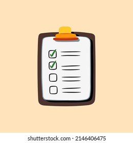 lllustration vector graphic of clipboard checklist color icon. To do list. Concept flat design. Perfect for poster, banner, web, promotion, application, card, template, coverbook, icon, cartoon, etc.