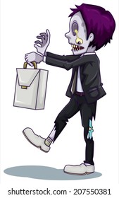 lllustration of a walking dead on a white background