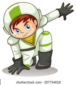 lllustration of a young male explorer on a white background