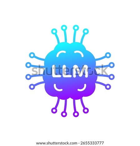 LLM icon, Large Language Model design on white